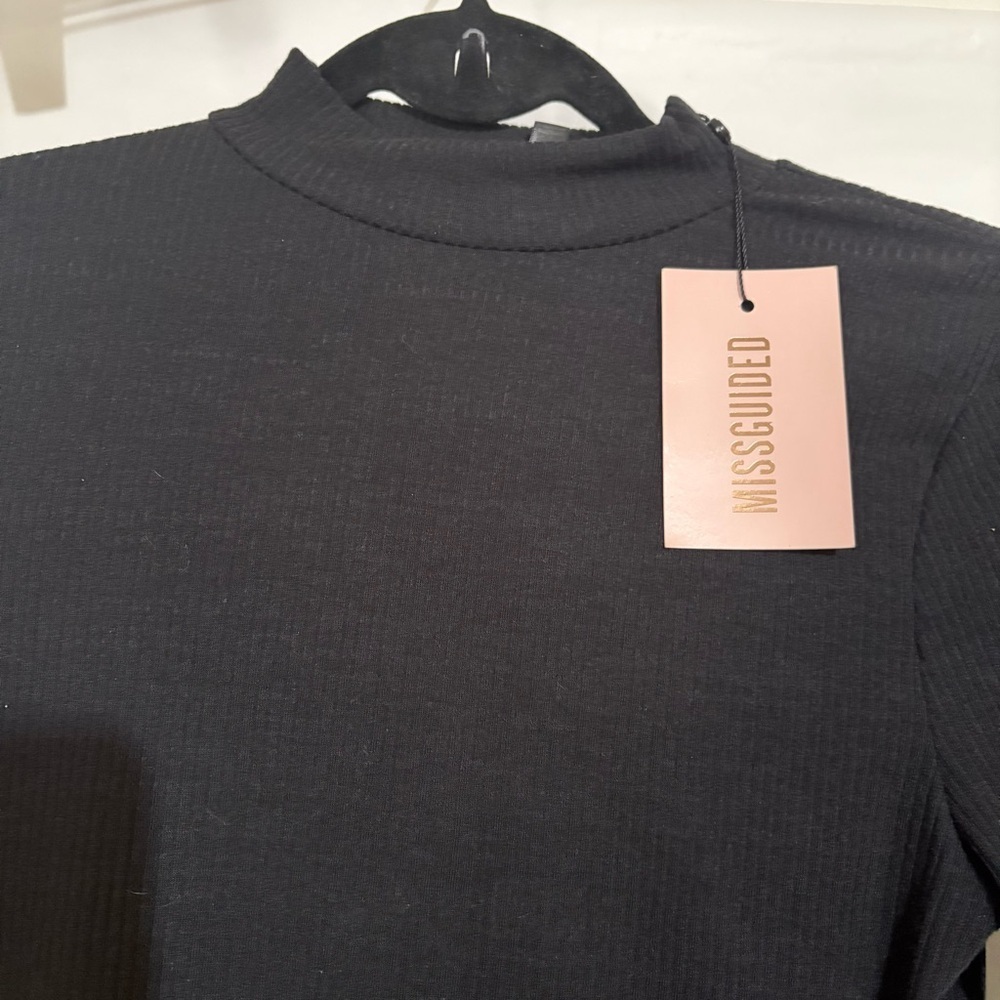 NEW-Missguided Women’s Black Long Sleeve Women's Top SZ 8 - Picture 3 of 6